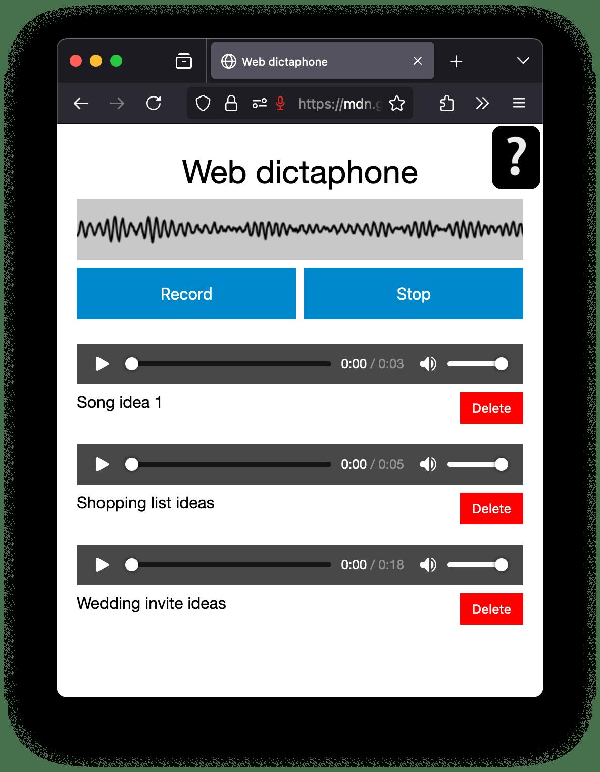 Using the MediaStream Recording API - Web APIs | MDN